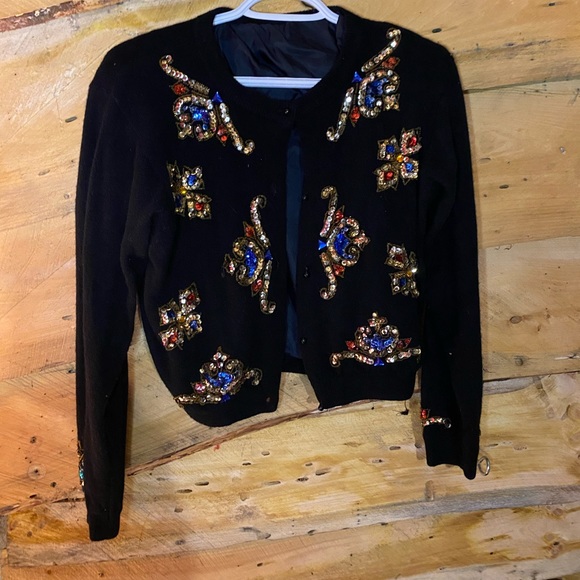Vintage Beaded Cardigan size small - Picture 2 of 4